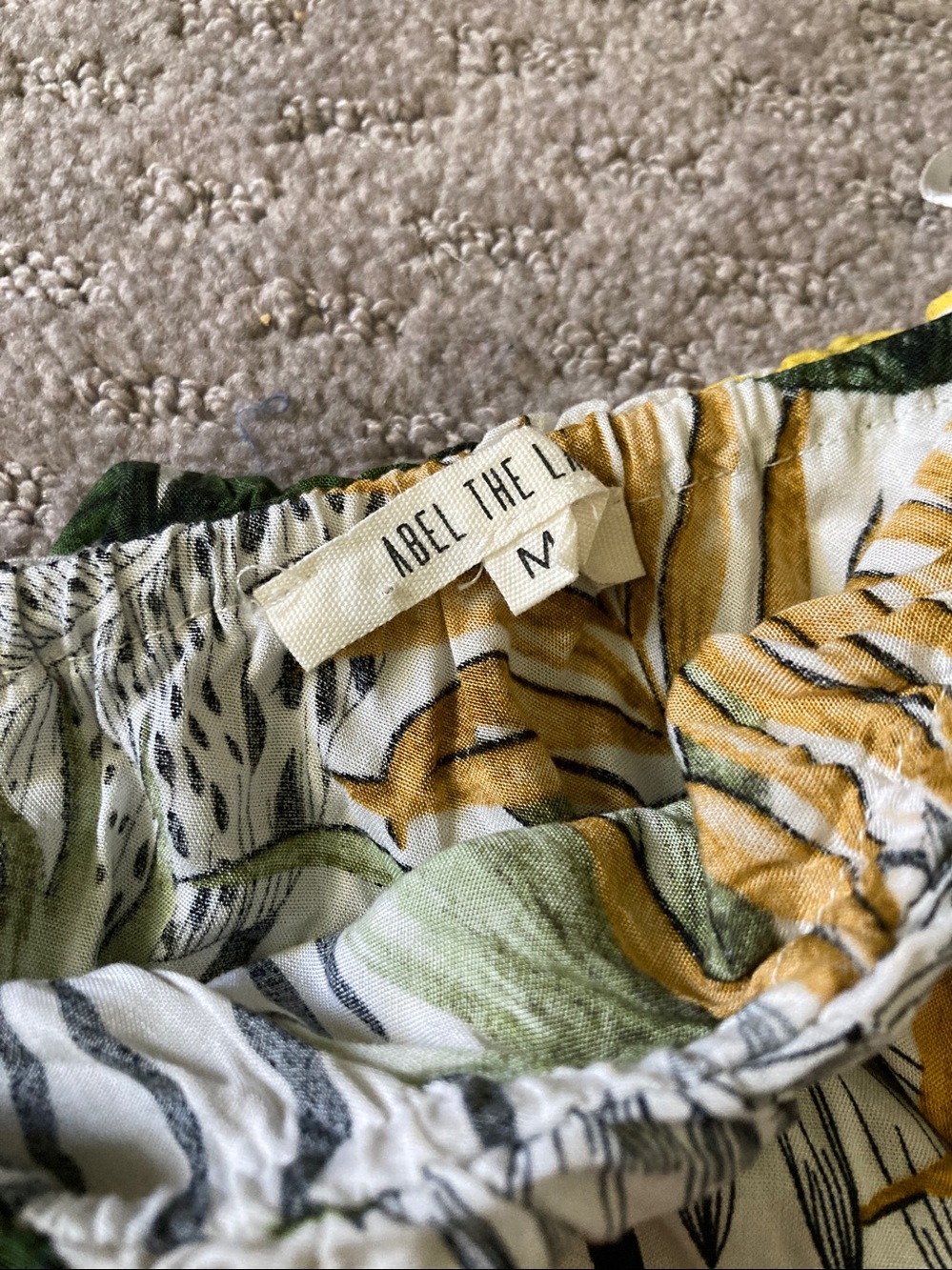 Abel The Label one-shoulder tropical leaf dress, Medium. - Picture 5 of 10